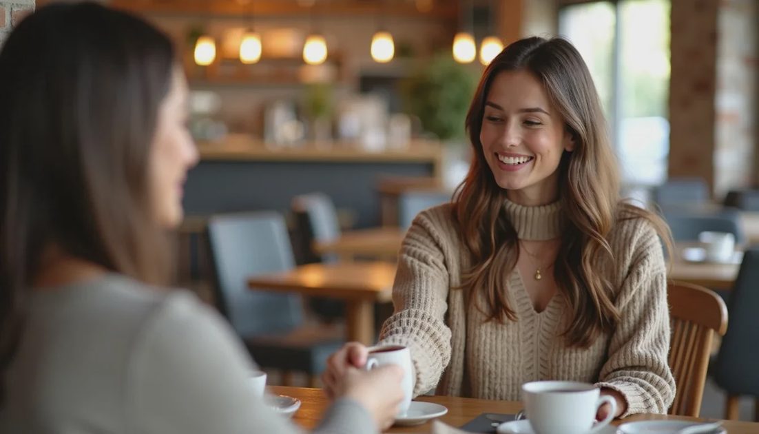 Guest accepting a cup of tea with a simple nod and smile at a casual table
